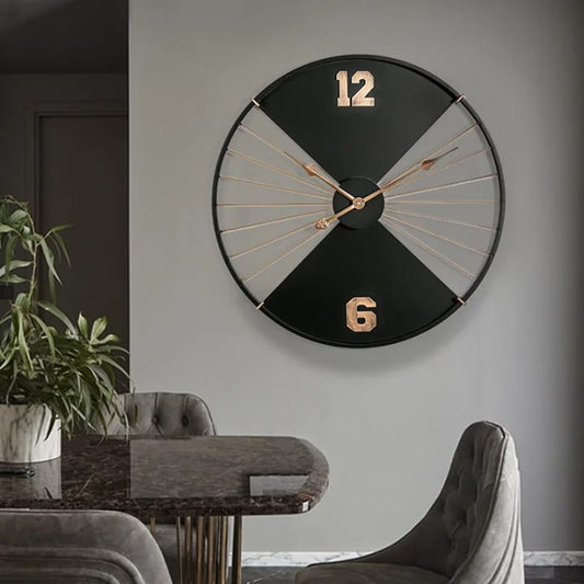 Modern Black & Gold Wall Clock