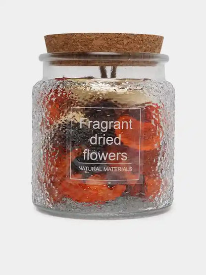 English: Decorative Dried Flowers Jar