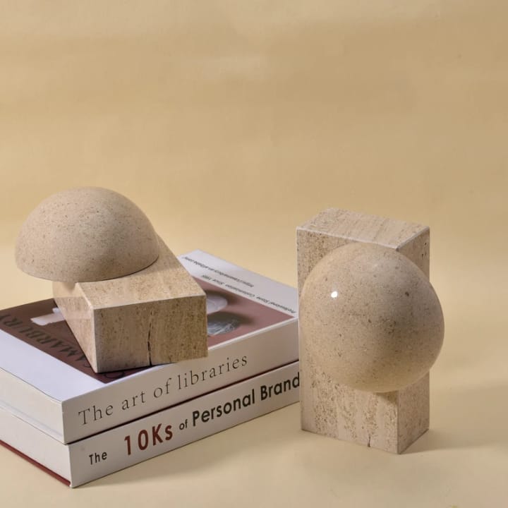 Modern Marble Bookends