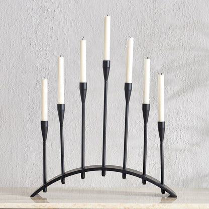 Modern Black Metal Candelabra
