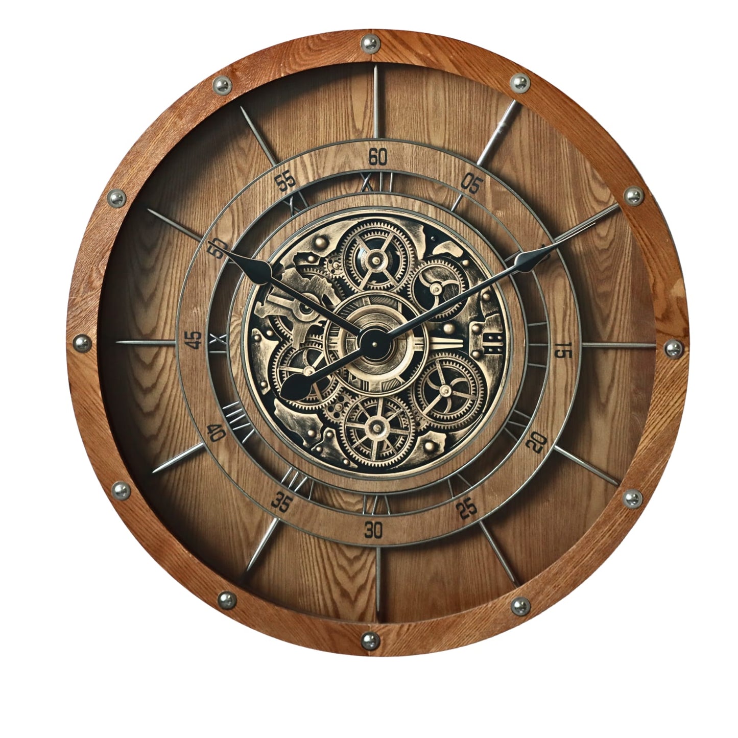 Wooden Gear Wall Clock (80CM)