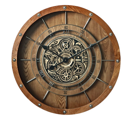 Wooden Gear Wall Clock (80CM)