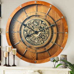 Wooden Gear Wall Clock (80CM)