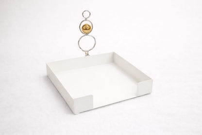 Square Napkin Holder with Metal Handle