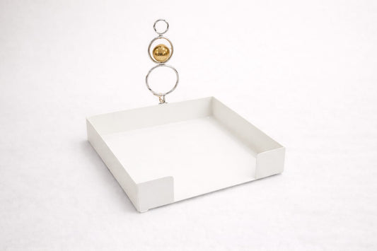 Square Napkin Holder with Metal Handle