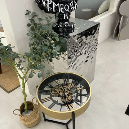 Industrial Clock Side Table
