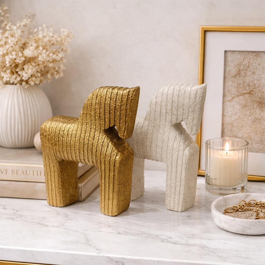 Modern Horse Figurine with a Luxe Touch