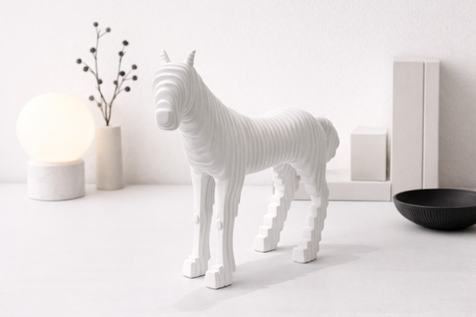 Modern White Horse Sculpture