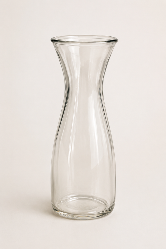 Clear Glass Vase with Elegant Curves