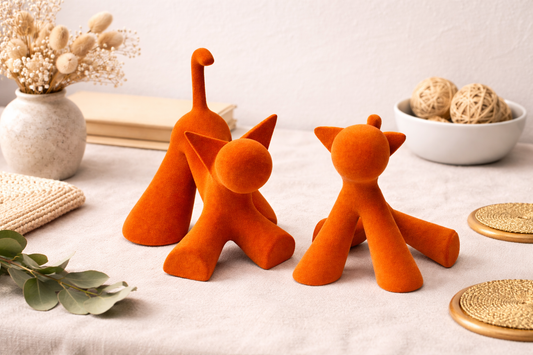 Velvet Cat Figurine - SET OF 2