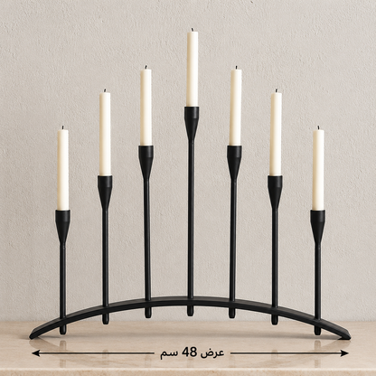 Modern Black Metal Candelabra
