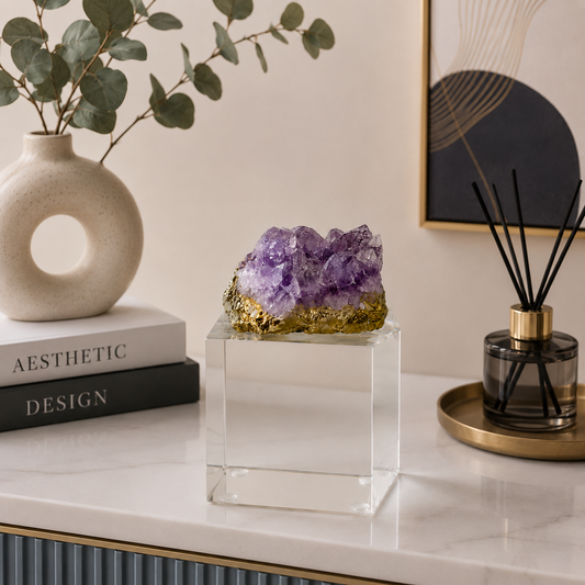 Natural Quartz Crystal Décor on Crystal Base