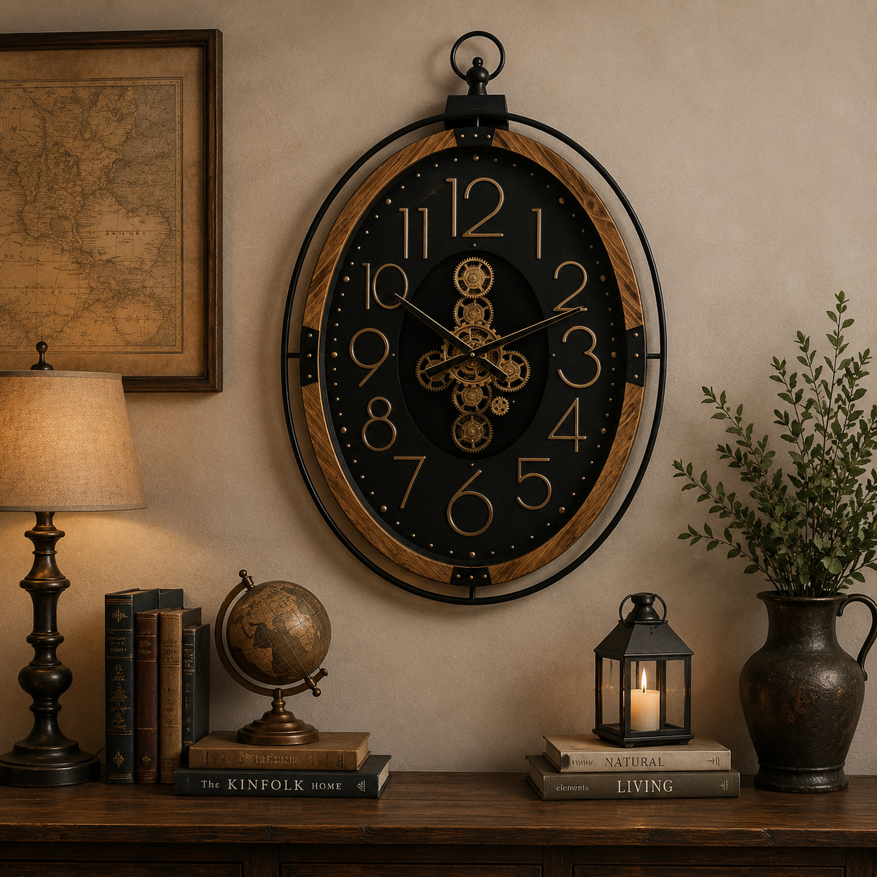 Vintage Pocket Watch Style Wall Clock
