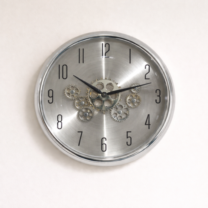 Wall Clock with Mechanical Gear Design