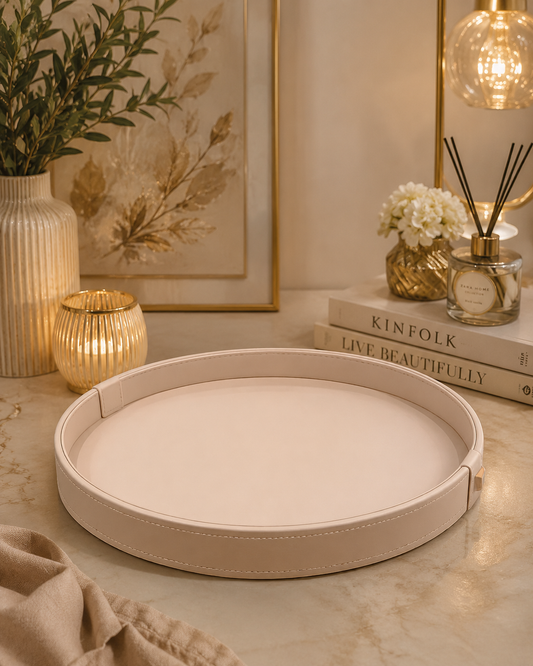 Round Leather Tray