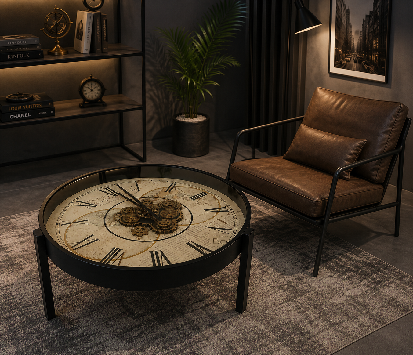 Luxury Vintage Clock Table