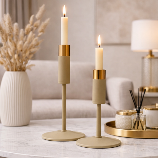 Elegant Gold Candle Holders - SET OF 2