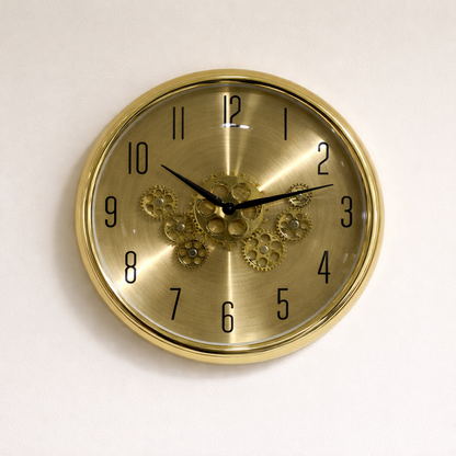 Wall Clock with Mechanical Gear Design