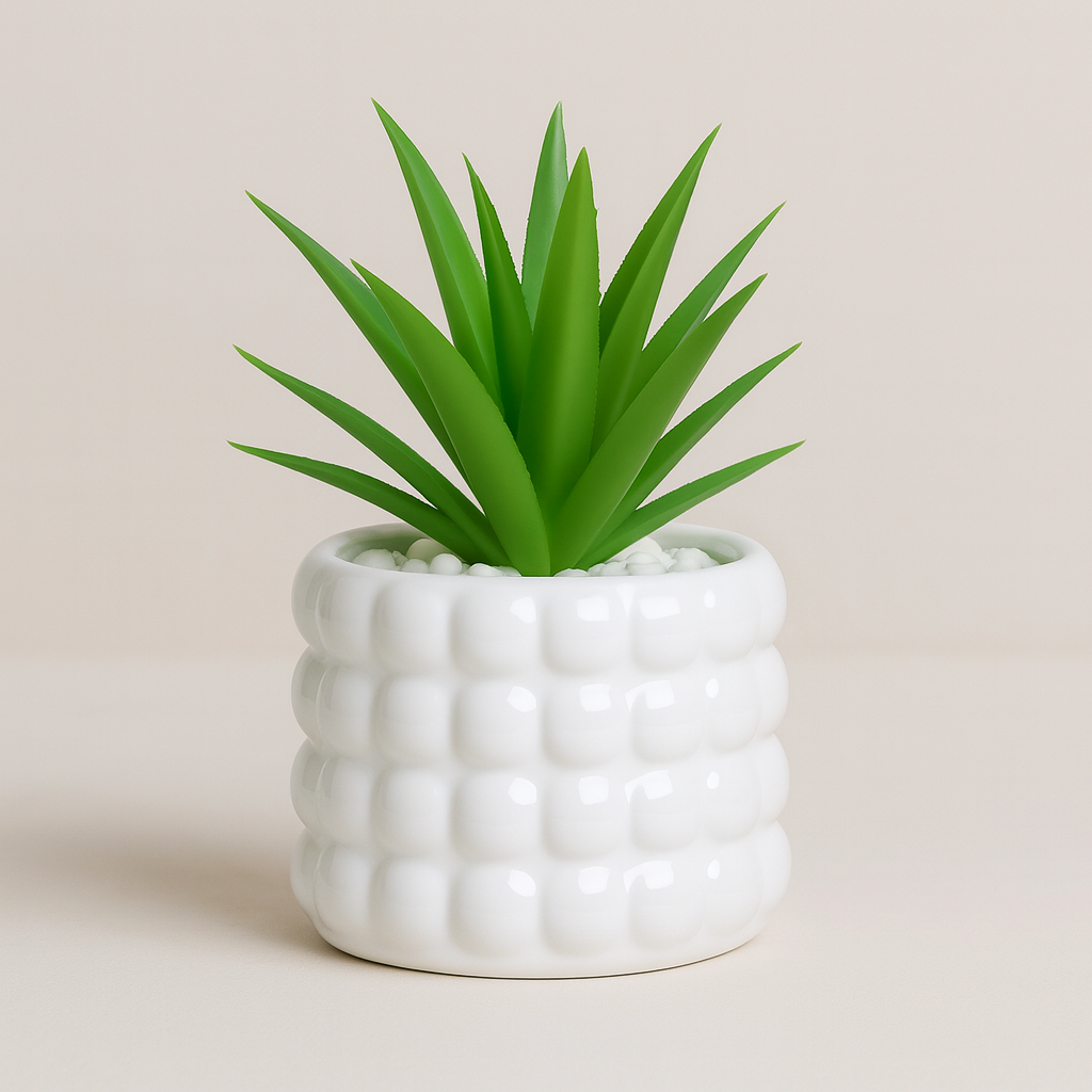 Modern Decorative Artificial Plant in Textured Pot - pack of 3