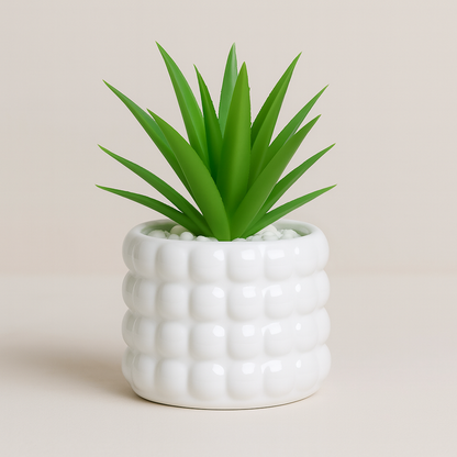 Modern Decorative Artificial Plant in Textured Pot - pack of 3