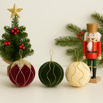 Luxury VelvetOrnament Set (3 Pieces)