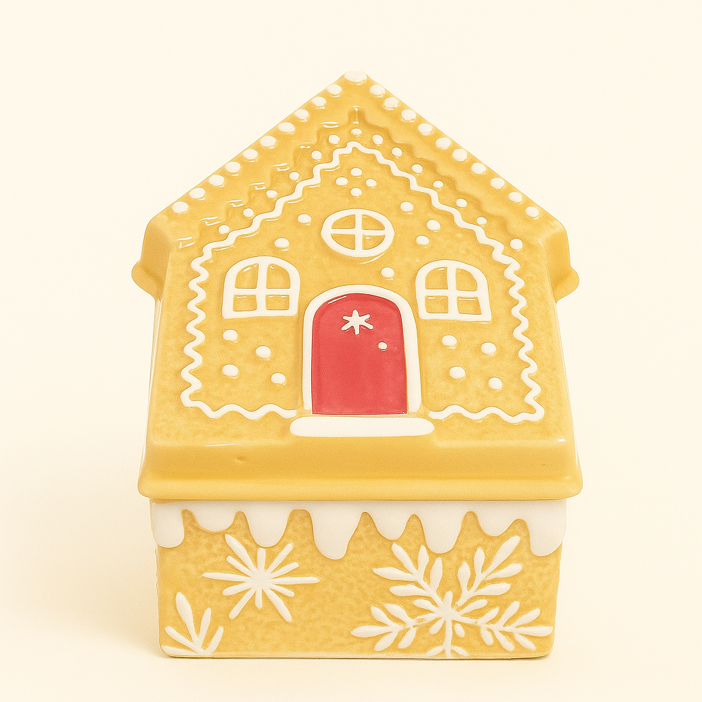 Ceramic Gingerbread House Jars with Lids - 30cm