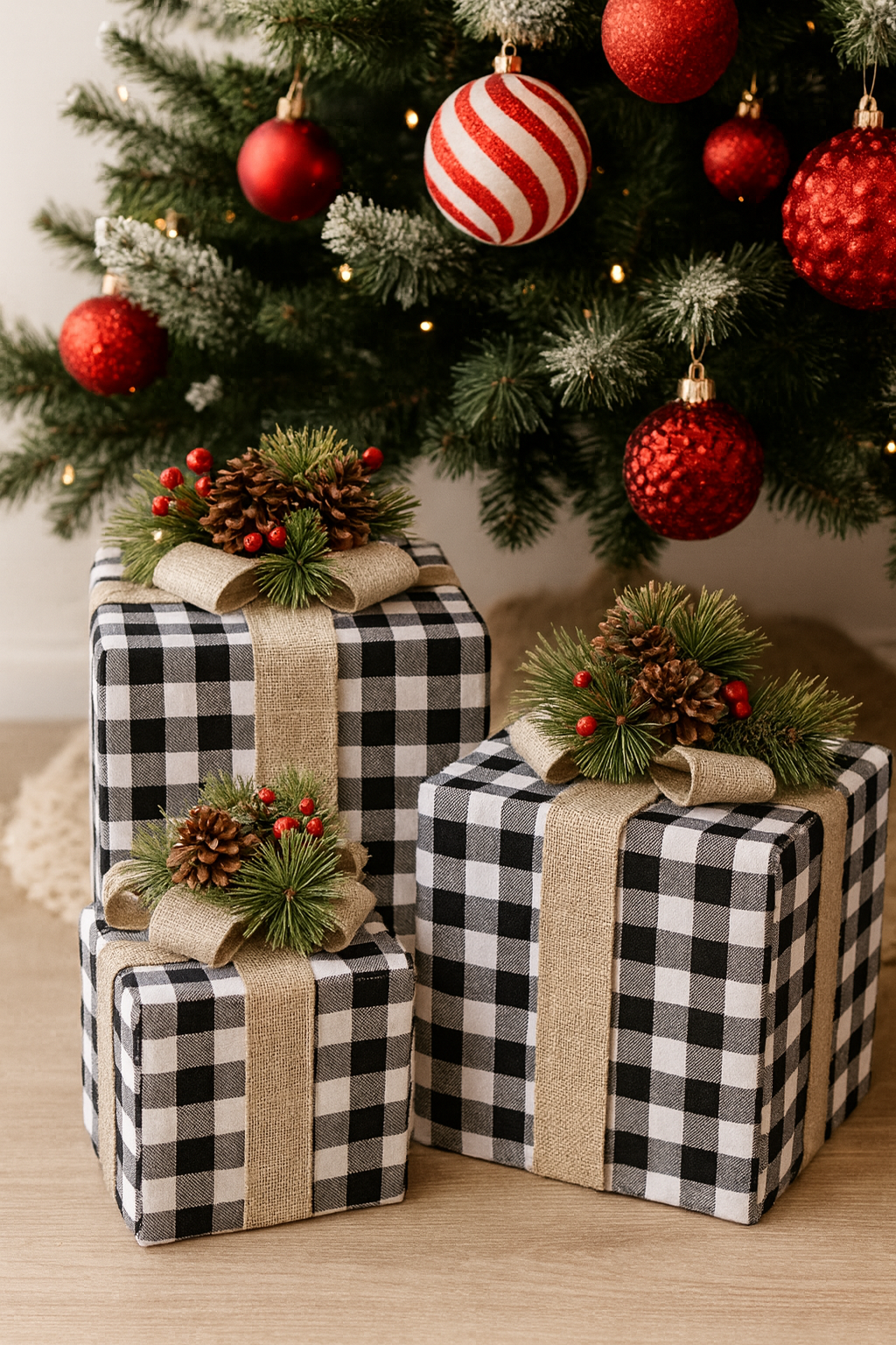 Decorative Christmas Gift Boxes Set of 3