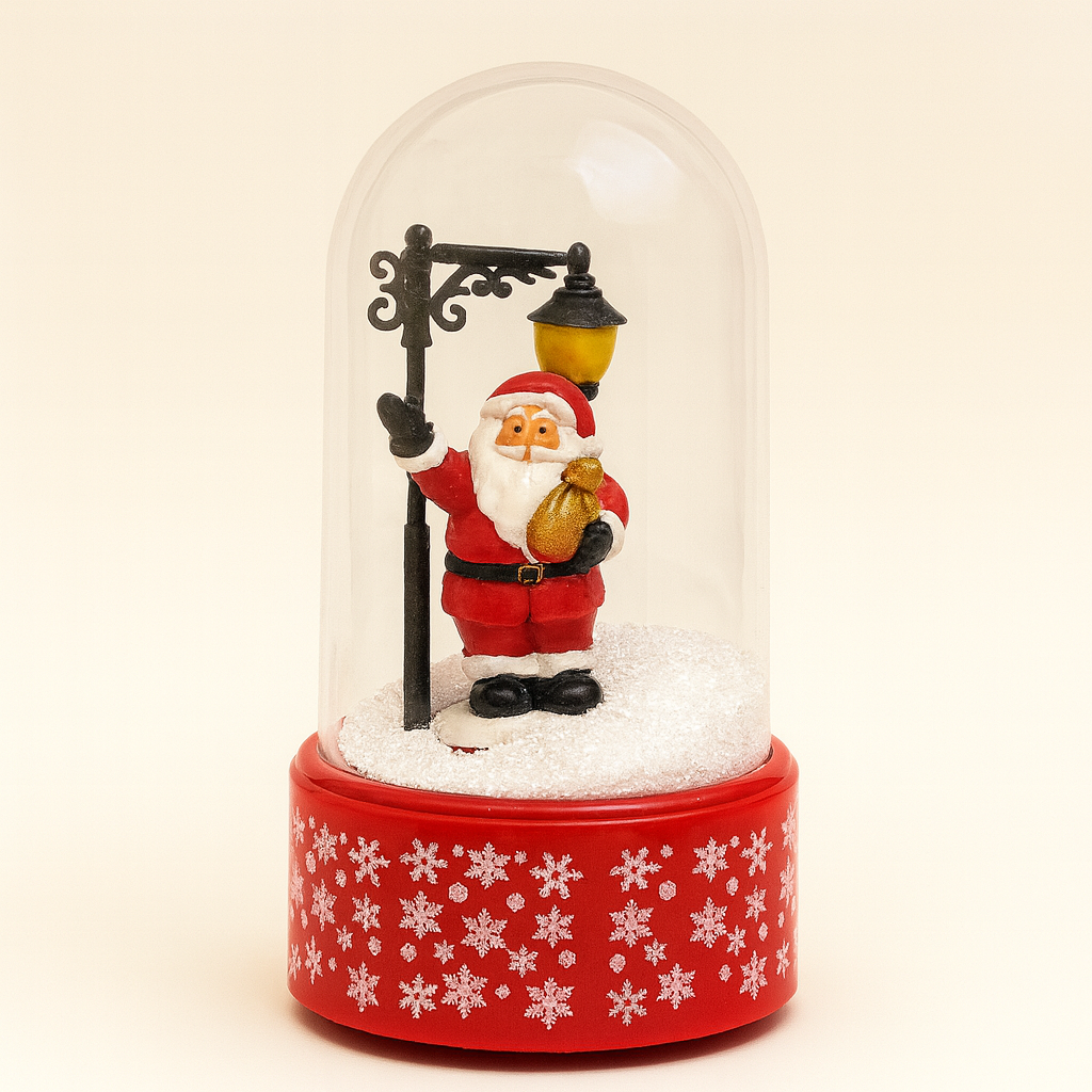 Musical Santa Snow Globe Lantern With Moving Snow