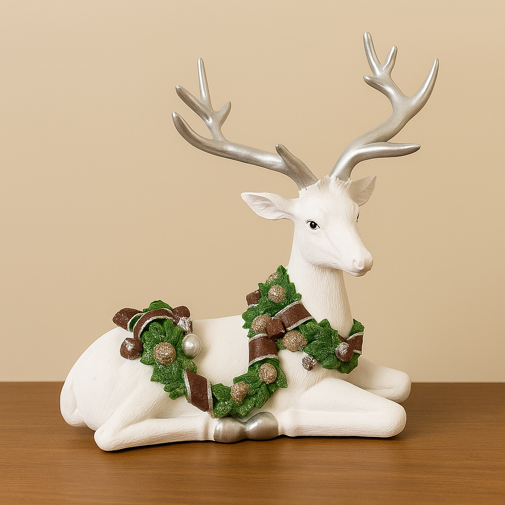 White Holiday Deer
