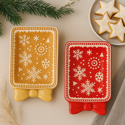 Festive Ceramic Trays – Holiday Charm in Every Detail