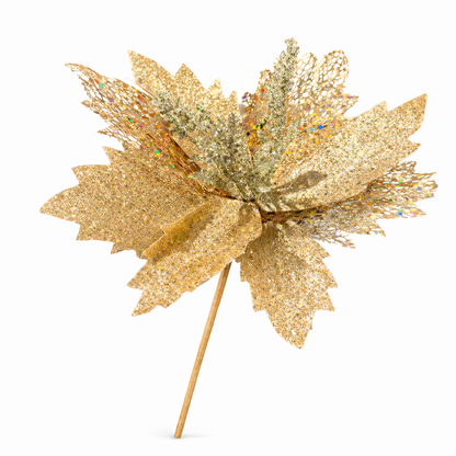 Glitter Christmas Flowers – Pack of 3 | 20 cm Width