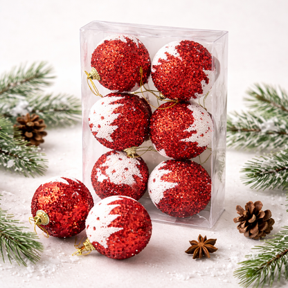 Elegant Sparkling Christmas Ornaments - pack of 2
