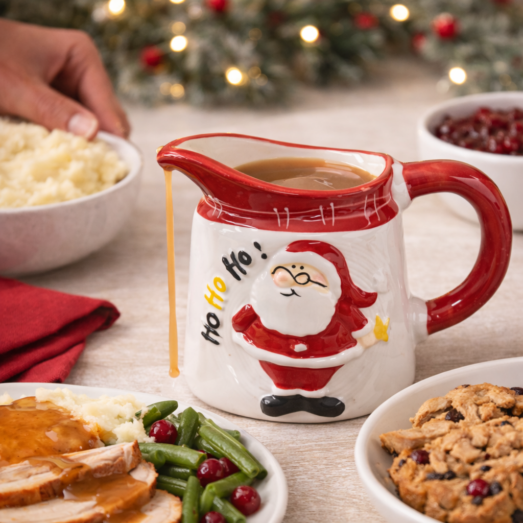 Christmas Gravy Boat with Santa Design