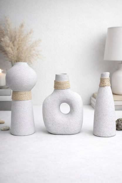 Modern Decorative Vase Set of 3 | Subtle Elegant Style