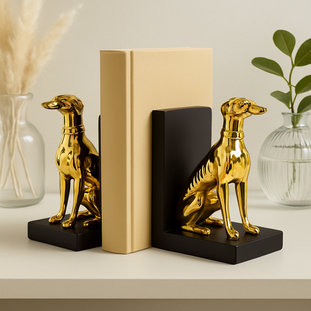 Golden Dog Bookends