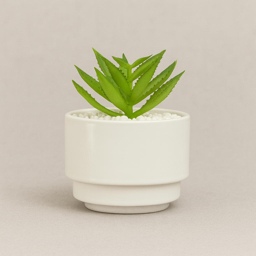 Minimal White Ceramic Planter – Modern Decorative Accent - pack of 4