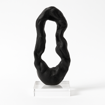 Abstract Black Sculptural Art Piece