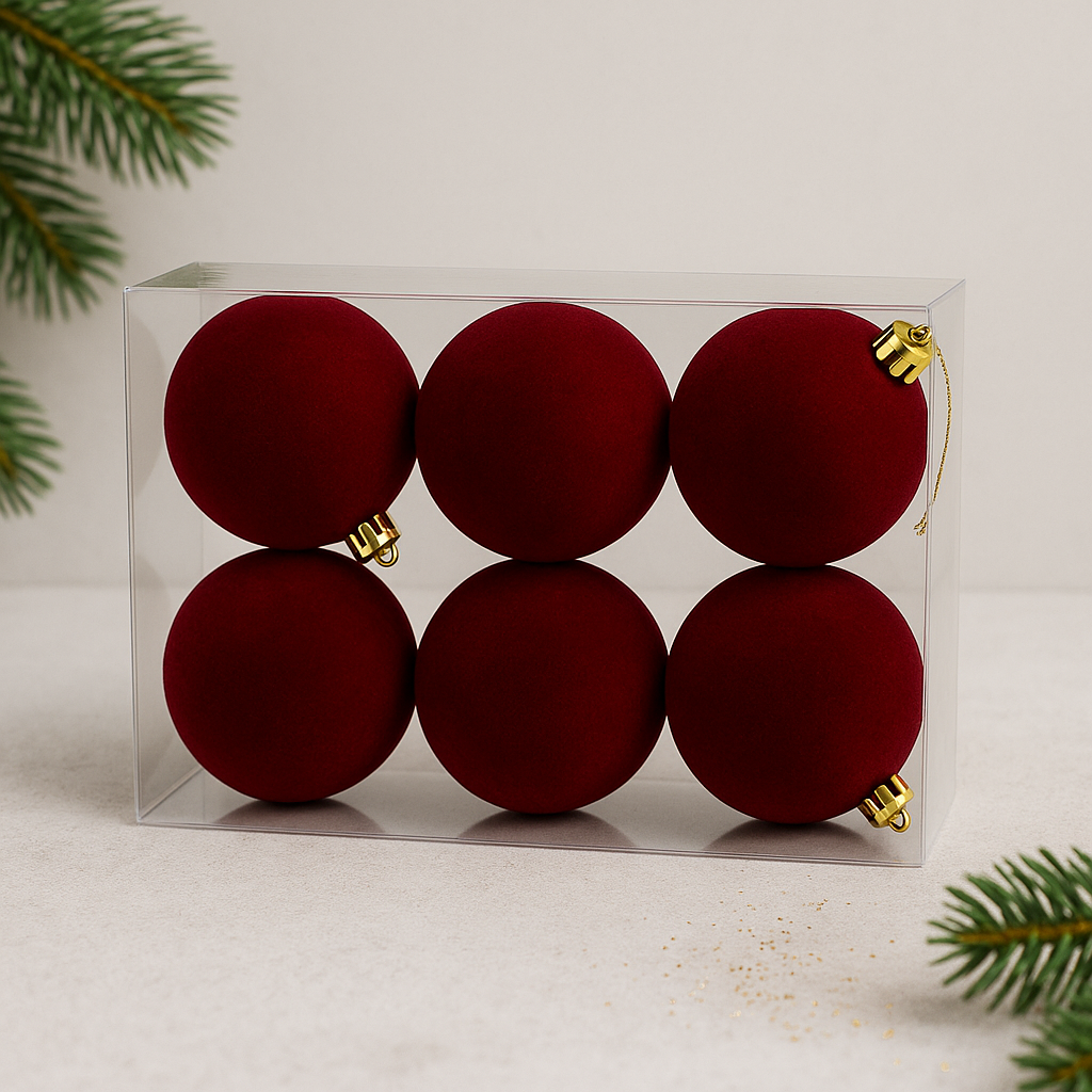 Velvet Christmas Balls set of 6