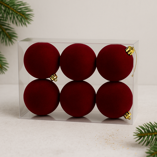 Velvet Christmas Balls set of 6
