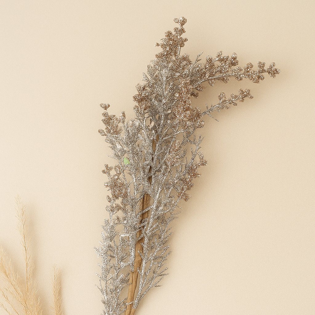 Glitter Holiday Stems – Elegant Festive Touch - Pack Of 3