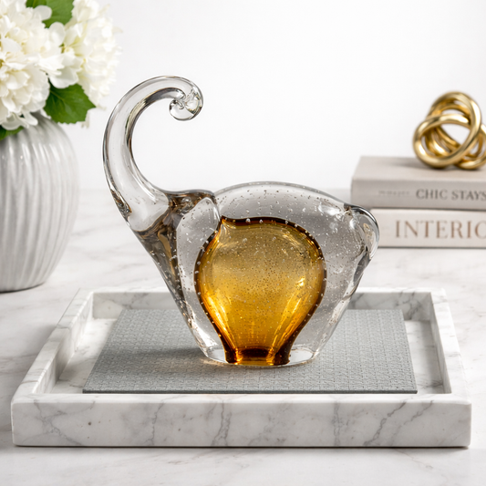 Artistic Glass Elephant Sculpture