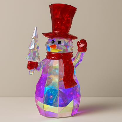 LED Crystal Snowman Decor With USB