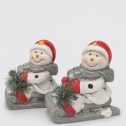 Snowman Christmas LED Figurines - set of2