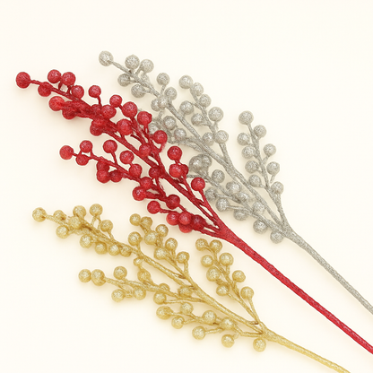 Sparkling Glitter Holiday Branches - Pack Of 2