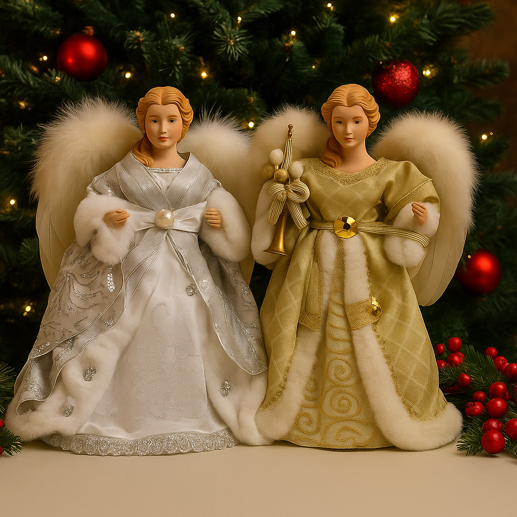 Elegant Christmas Angel Duo