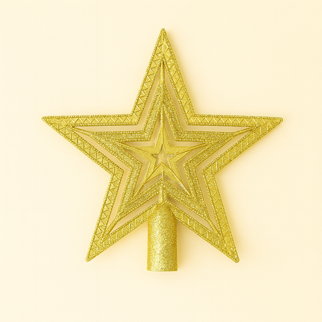 Hard plastic Christmas tree star medium size