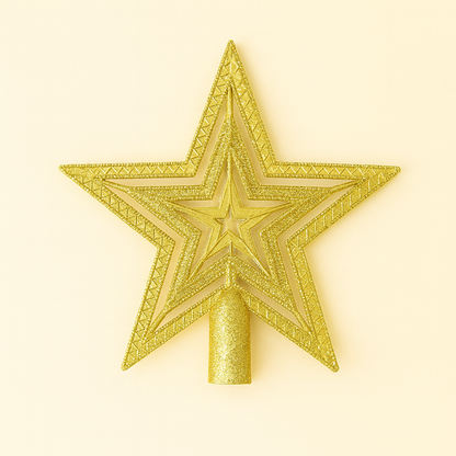 Hard plastic Christmas tree star medium size