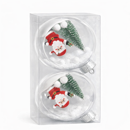 Santa Snow Globe Christmas Ornament - pack of 4