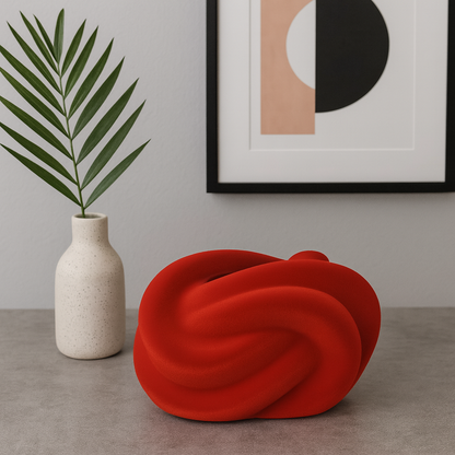 Modern Suede Sculptural Tissue Box