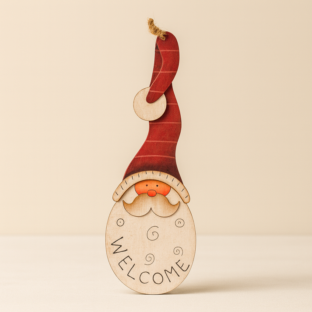 Wooden Hanging Santa Decoration(40cm)